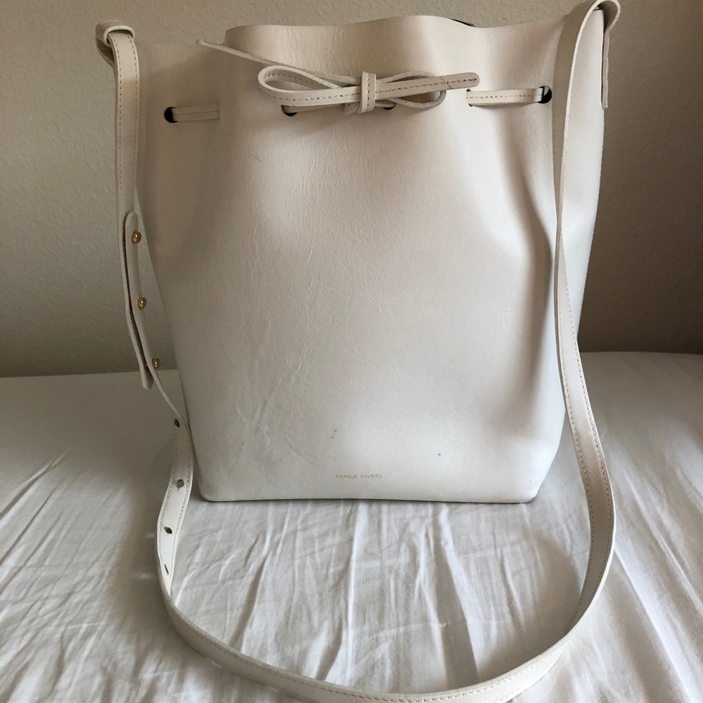 Mansur Gavriel large bucket bag with Samorga organizer